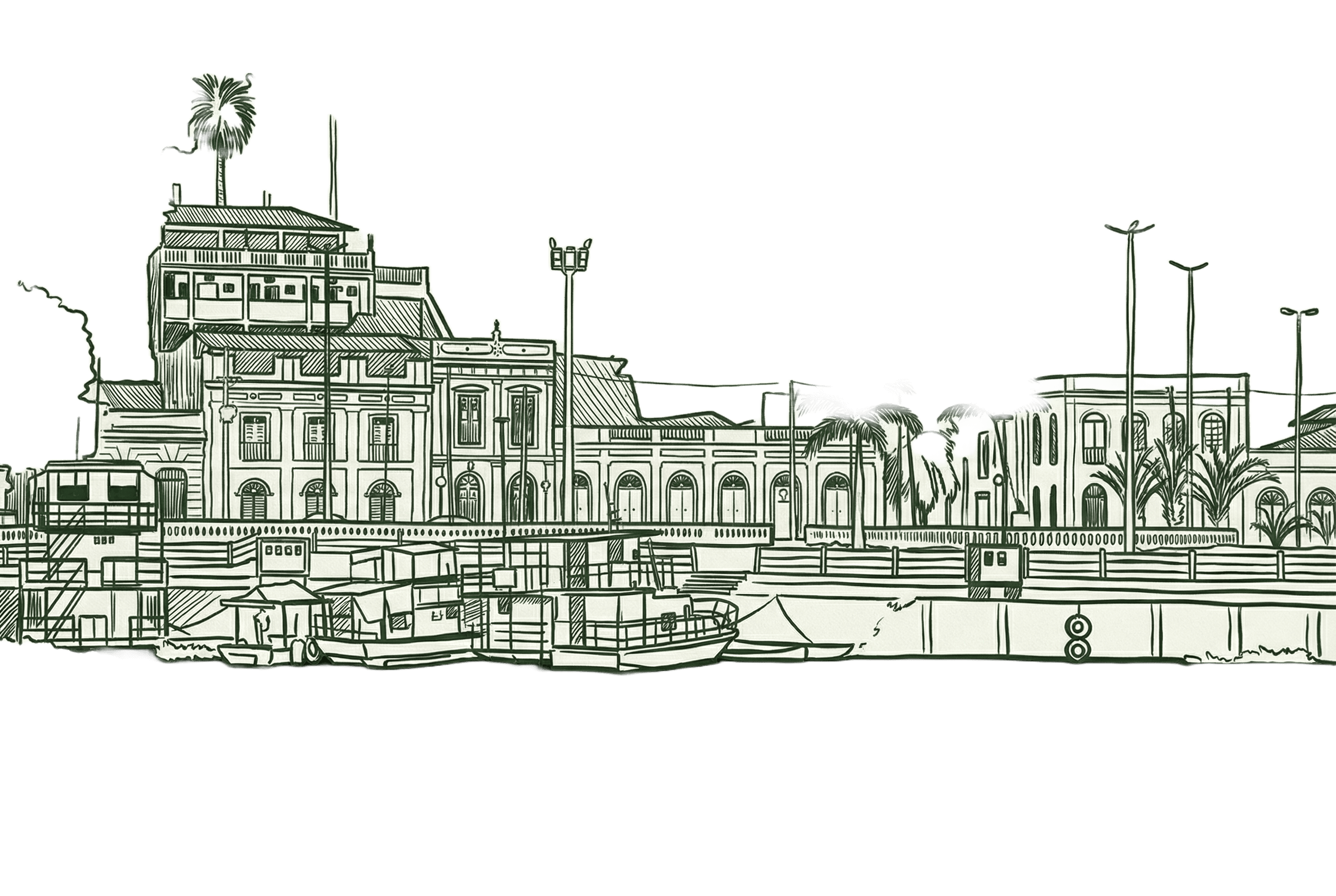 Ilustração representando Corumbá histórica